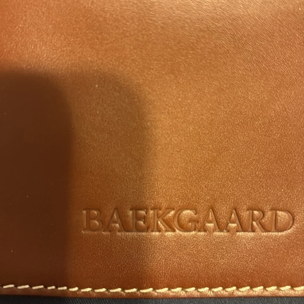 Baekgaard Navy and Brown Messenger Bag